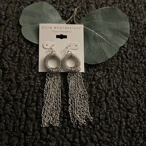 Pure Expressions silver dangling earrings!